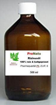 ProNatu Ricin d'huile -  pur - pressee a' froid (qualite pharmaceutique Ph Eur 6)